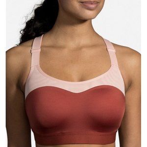 BROOKS New Rosewood & Flamingo DARE Racerback NWT Runner Sportsbra 32D